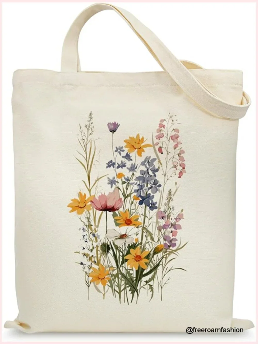Canvas Tote Bag with Inner Pocket, Heavyweight 13.8x15.7, Reusable Grocery Bag